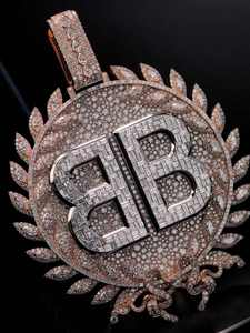 Custom <b>Iced</b> <b>Out</b> 925 Sterling Silver Hip Hop <b>Chain</b> Pendant with VVS Moissanite Diamond Rhodium Plated Charm Pendants with <b>chain</b> - Product Image 4