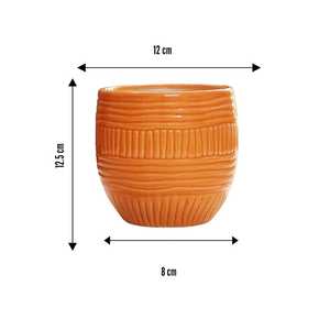 Pot de fleurs en céramique avec des lignes décoratives auto-définies, jardinière décorative pour l'intérieur et l'extérieur - Product Image 3