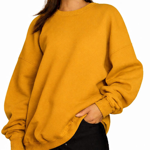 เสื้อสเวตเชิ้ตผ้าฝ้ายฟลีซทรงโอเวอร์ไซส์สำหรับผู้หญิง ใส่สบายทันสมัย แขนยาว หนานุ่ม เป็นมิตรต่อสิ่งแวดล้อม - Product Image 2