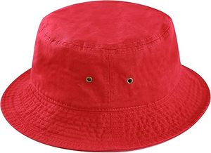 Chapeau Bob Unisexe en Coton Rouge Couleur Unie Décontracté à 6 Panneaux avec Bord Ajusté pour Adulte Printemps Été Plage - Product Image 2