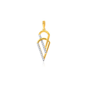 Pendentif élégant plaqué or avec design géométrique entrelacé et pavé de diamants de laboratoire pour bijoux de mode féminins - Product Image 1