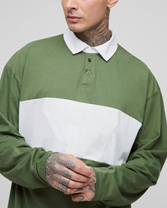 Nueva Llegada 2026 Camisetas Polo de Jersey 100% Algodón para Hombre, Corte Holgado, Manga Larga, Logotipo Personalizado Impreso, Estilo Hip Hop, Transpirable - Product Image 6