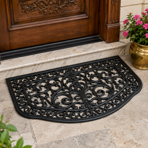 Tapis d'entrée en fibre de coco premium 60x90cm, antidérapant, motif floral, tufté, lavable, avec envers en caoutchouc antidérapant, épaisseur moyenne, vente en gros - Product Image 3