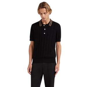 Polo de Punto Melia para Hombre, Manga Corta, Algodón Premium Texturizado, Corte Ajustado, Estilo Casual Elegante, Ropa de Verano Transpirable, Venta al Por Mayor - Product Image 4