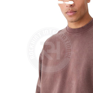 Sudaderas de Verano de Cuello Redondo de Alta Calidad al por Mayor de Fábrica, con Logotipo Personalizado, 100% Algodón Pesado, Hombros Caídos, Transpirables - Product Image 6