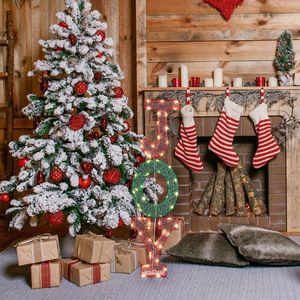 Panneau lumineux JOY 2D pré-éclairé avec 45 LED blancs chauds, décorations de Noël pour la cour, panneau de Noël illuminé sur piquet - Product Image 1