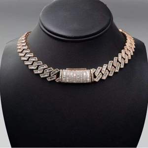Iced Out <b>Moissanite</b> Pendant <b>Necklace</b> for Men Luxury 925 Sterling Silver Hip Hop Jewelry Stylish Diamond Chain Gift - Product Image 3