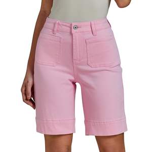 2025 femmes taille haute Vintage été Denim Shorts à la mode poche plaquée longue extensible décontracté 'Jorts' - Product Image 1