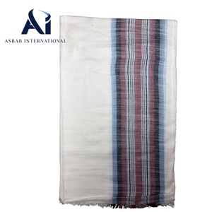 Écharpes longues pour hommes, best-seller, rayées pastel, mélange viscose/coton, luxe, tissées à la main, multicolores, style châle linéaire, automne lumineux - Product Image 3