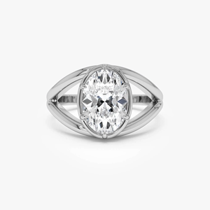 Bague de fiançailles unique en diamant taille ovale de 2 carats pour femme, or jaune, style classique, bijoux en diamant naturel - Product Image 1