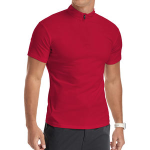 T-shirt d'été personnalisé pour homme, le plus vendu, à col zippé, manches courtes, motif uni, respirant, en tissu 100 % polyester de haute qualité - Product Image 6
