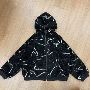 <b>Men's</b> Oversized Hooded Fleece Zip-Up Jacket Printed Abstract Pattern Casual Winter Wear - Product Image 1