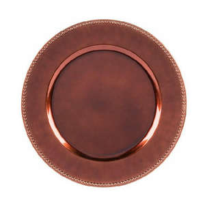 Plato de Presentación Redondo de Metal con Diseño Martillado, Hecho de Cobre - Product Image 3