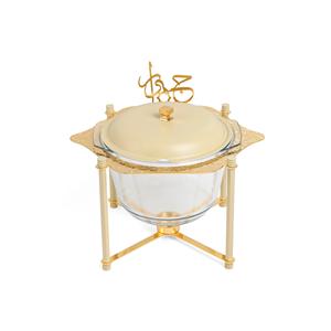 Plat de service en verre d'inspiration arabe Majlis, conçu pour apporter un luxe et une élégance culturelle aux présentations culinaires. - Product Image 2