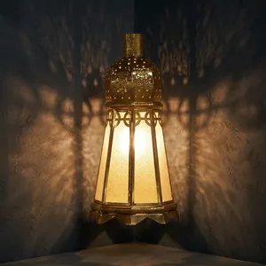 Vintage <b>Iron</b> and Glass Hanging Lantern with Decorative Moroccan Design Ambient Pendant Lighting for Home Garden Patio Elegant - Product Image 3
