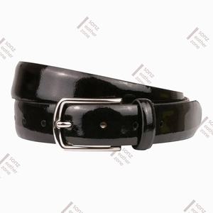 Cinturón de vestir informal de cuero de vaca genuino de alto brillo para hombre, estilo clásico de lujo, hebilla de aleación ajustable, longitud personalizada, moda - Product Image 1