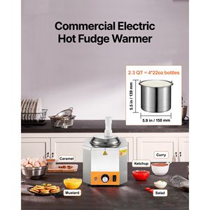 Dispenser Elettrico Commerciale per Formaggio 2.4L, Scaldafonduta in Plastica con Regolazione della Temperatura da 86-230 Fahrenheit - Product Image 1