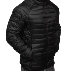 เสื้อแจ็คเก็ตผู้ชาย เสื้อแจ็คเก็ตบุผ้านวมน้ำหนักเบาสีดำพร้อมฮู้ดปรับได้ วัสดุคุณภาพสูงจากปากีสถาน เหมาะสำหรับฤดูใบไม้ร่วง - Product Image 6