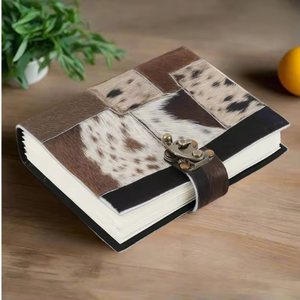 Genuine Leather Journal Handmade Cowhide Hardcover Notebook with Strap <b>Lock</b> Classic Vintage Writing <b>Diary</b> Animal Skin <b>Diary</b> - Product Image 3