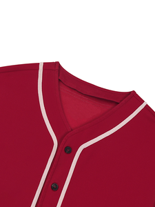 Camiseta de Hombre de Alta Calidad, Personalizable, Cuello Redondo, Estilo Béisbol, con Ribete en Contraste y Botones, Corte Holgado, 100% Algodón - Product Image 4