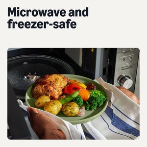 Set di Stoviglie in Gres Smaltato da 12 Pezzi, Adatto per Microonde e Lavastoviglie, 4 Servizi Completi in Colore Oliva - Product Image 2