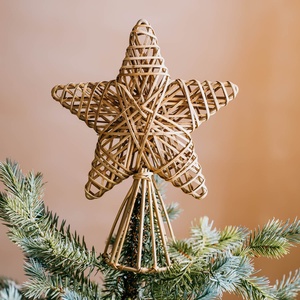 <b>Star</b> <b>tree</b> topper crafted from rattan high quality christmas ornaments handmade decor ornament - Product Image 3