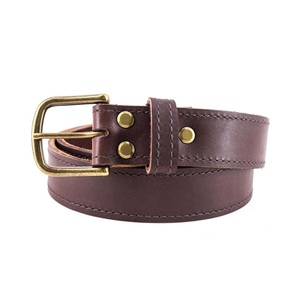 Cinturón Casual de Cuero Marrón para Hombre, Hecho a Mano con Costuras Duraderas y Hebilla de Aleación, Precio de Mayorista - Product Image 4