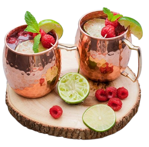 Juego de tazas de cobre martillado Lunar Valley, tazas reutilizables para bebidas, tazas metálicas premium para servir cócteles, duraderas - Product Image 6