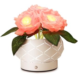 Rechargeable Cordless Roses Flower Touch Table Lamp 3-Colour Dimming <b>Small</b> Night <b>Light</b> for Festival Home Decor Housewarming - Product Image 1