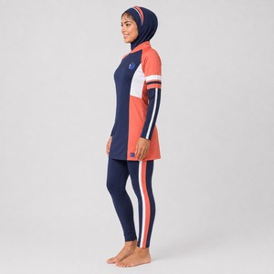 Offre Spéciale – Ensemble Burkini Confortable, Durable, Modeste et Écologique – Coupe Haute, 2 Pièces, Couleur Unie Imprimée, Séchage Rapide - Product Image 3