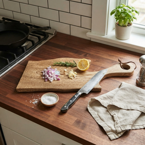 Planche à servir en bois d'acacia naturel avec poignée, grande planche à découper en bois pour charcuterie, fromage, pain, pour cuisine, restaurant - Product Image 5