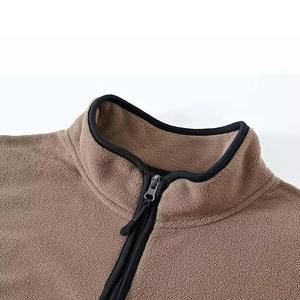 Custom Men's Half Zip Pullover Sweatshirt Fleece Cotton Windbreaker Jacket with Side Pockets Plus Size Wholesale - Product Image 5