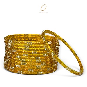 Bracelets en verre goutte de pluie dorés au miel de luxe, pierres de cristal pour la collection de bijoux de mariage et de mariée pour femmes - Product Image 3
