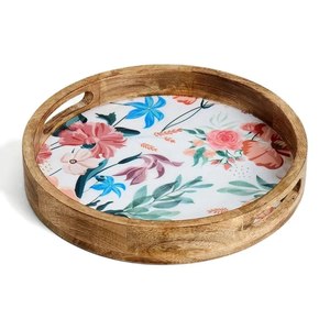 Ensemble de plateaux en bois poli avec poignée, écologiques, pour la maison et l'hôtellerie, de la marque Star Crafts India, compatibles lave-vaisselle, vente en gros - Product Image 5