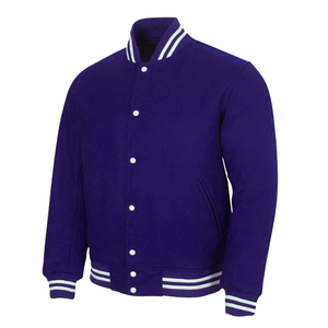 Chaqueta Varsity de Cuero para Hombre de Alta Calidad con Parche Bordado Personalizado, Cuello Alto, Método de Tejido de Ganchillo, Resistente al Viento y Transpirable - Product Image 3