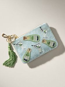 Custom Handmade Beaded Embroidery Eco-friendly Lightweight <b>Wallet</b> Small Coin Purse Decorative Zipper Pouch Cotton Canvas Fashion - Product Image 1