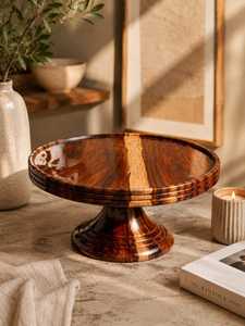 Elegant Wooden Cake Display <b>Stand</b> with Glass Cover and smooth Finish for Pastries <b>Cupcakes</b> Cookies Wedding Party Table Decor - Product Image 1