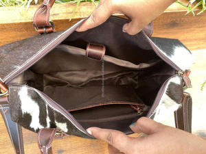 New Cowhide <b>Leather</b> Duffel <b>Bag</b> for Men Women Business Travel Luggage <b>Bag</b> with 13.3'' <b>Laptop</b> Compartment Overnight Weekender <b>Bags</b> - Product Image 6