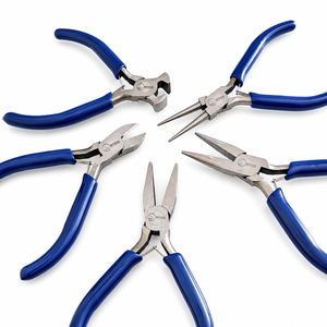 Premium 4.5 Inch Jewelry Making <b>Pliers</b> <b>Set</b> 5 Pieces Stainless Steel Tools with Plastic Coated Handles Double Leaf Spring - Product Image 2