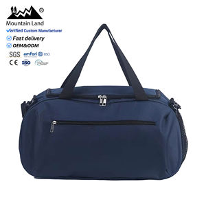 Sac de sport personnalisé avec logo, sac de voyage en cuir PU noir pour homme et femme avec poche étanche pour vêtements secs et mouillés - Product Image 6