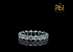 DEF Color Lab Grown Diamond Eternity Band Solid Gold 9K/14K/18K Shared Prong Wedding <b>Ring</b> <b>Stacking</b> Anniversary Fine Jewelry 0.20 - Product Image 2