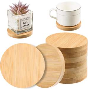 Posavasos de Bambú, Posavasos de Madera Natural, Posavasos para Bebidas, Posavasos para Mesa de Café, Bebidas Calientes, Bebidas Frías, Bar, Hogar, Cocina - Product Image 3