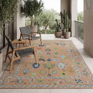 Alfombra de Lana de Lujo Tejida a Mano con Diseño Floral Clásico, Pelo Plano de Grosor Medio, Alfombra Decorativa para Sala de Estar y Dormitorio - Product Image 1