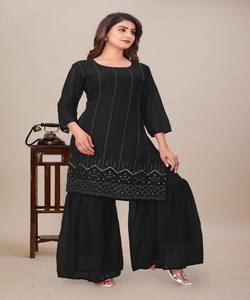 NUEVA COLECCIÓN: Conjunto de Top y Sharara con Lentejuelas y Dupatta, Ropa Festiva, Precio al por Mayor, Prenda Étnica, Tejido Multicolor - Product Image 3