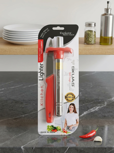 Encendedor de Cocina de Acero Inoxidable SKUAS, Encendedor de Gas Ecológico con Encendido Piezoeléctrico, Modelo SL1 Portátil Manual, 0.060 kg, Hecho en India - Product Image 1