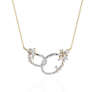 Collier pendentif en diamant de laboratoire plaqué or, fermoir cœur ovale, bijou de charme pour cadeau de mariage ou de fête - Product Image 2
