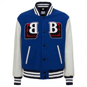 Vestes de baseball personnalisées en cuir brodé, vestes varsity pour hommes, vestes streetwear, fabricant OEM - Product Image 1