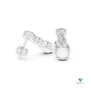 Pendientes de Oro Blanco de 18K con Diamantes Cultivados en Laboratorio en Forma de Pera y Marquesa de 1.63 CT - Product Image 2