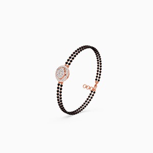 Circular Motif Mangalsutra <b>Bracelet</b> Featuring 0.59 Ct Lab Grown Diamond | In 9K Yellow White And Rose Gold - Product Image 2