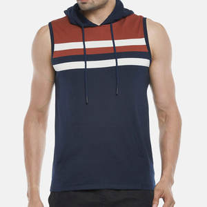 OEM/ODM Custom Logo Hoodies Fitness Sports Tank Top With Hood Gym Training Wear Sleeveless Hoodies For Men - Product Image 1